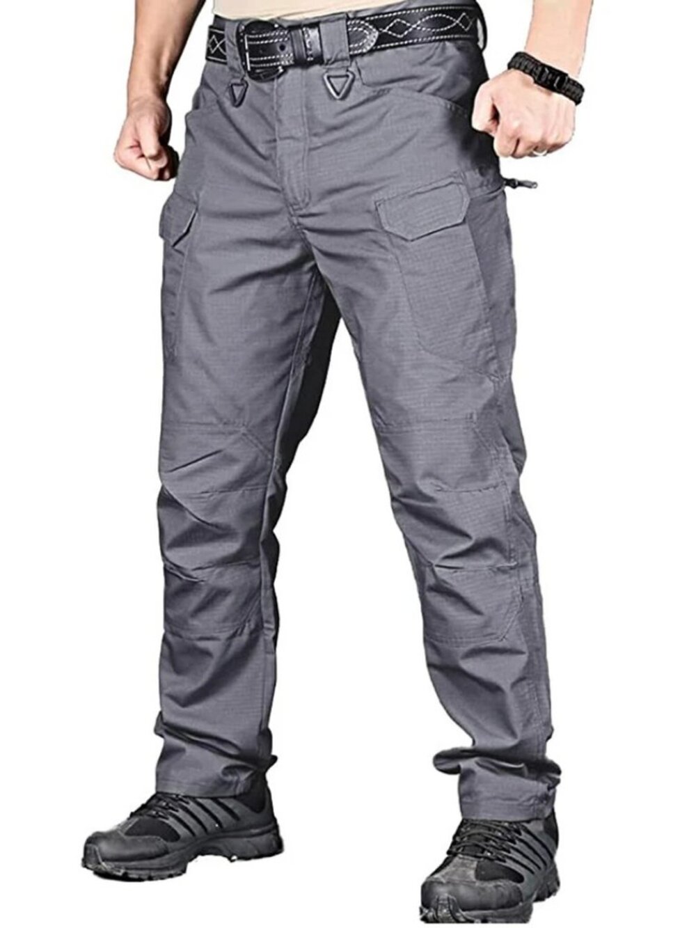 Mens Tactical Cargo Trousers Waterproof Hiking Military Outdoor Working Pants